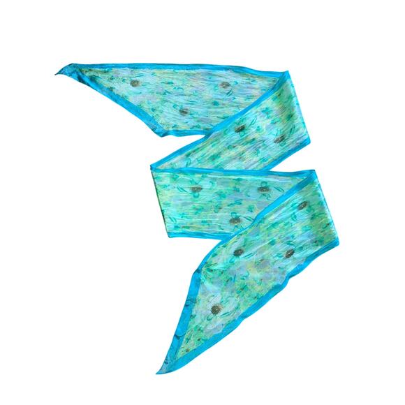 OSCAR De La RENTA Oblong Printed Silk Scarf - Picture 3 of 3